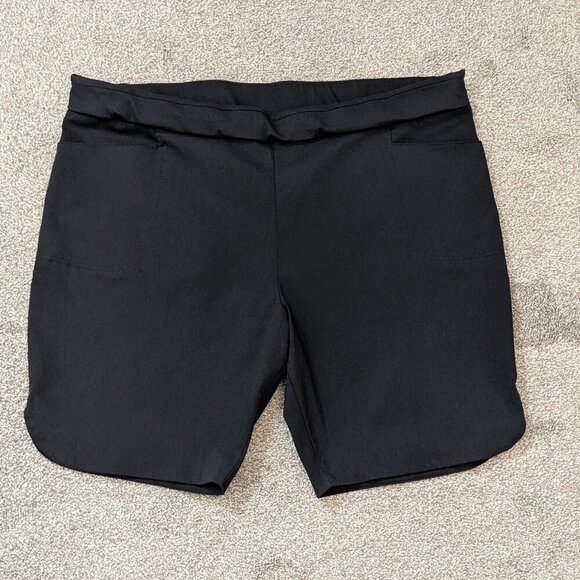 BCG Black High Rise Pull-On Stretch Activewear Athletic Shorts; Size 2X - Picture 1 of 4